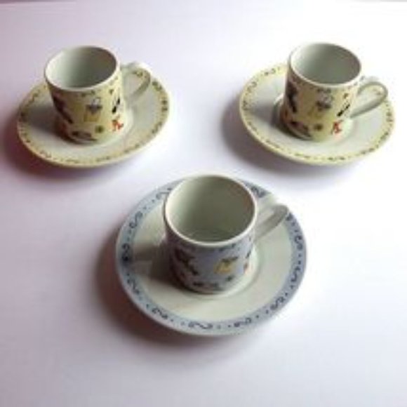 NEW Linda Grayson Collectible Set Of 3 Espresso Cup/Saucer - Picture 7 of 7